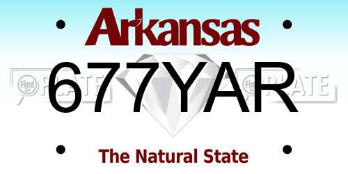 677YAR Arkansas License Plate