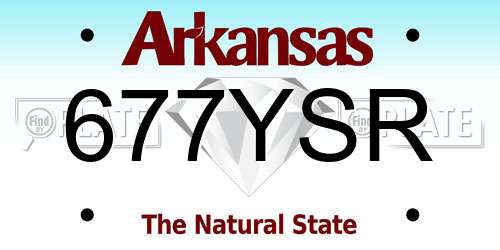 677YSR Arkansas License Plate