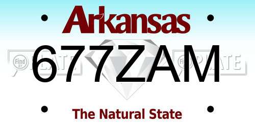 677ZAM Arkansas License Plate
