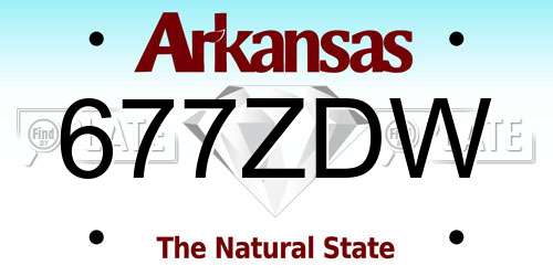 677ZDW Arkansas License Plate