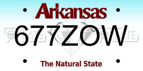 677ZOW Arkansas License Plate