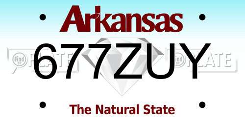 677ZUY Arkansas License Plate