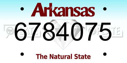 6784075 Arkansas License Plate
