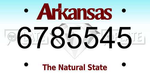 6785545 Arkansas License Plate
