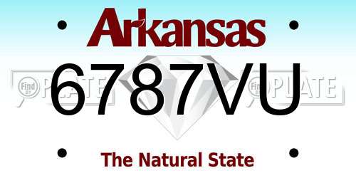 6787VU Arkansas License Plate