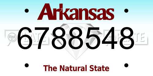 6788548 Arkansas License Plate
