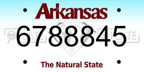6788845 Arkansas License Plate
