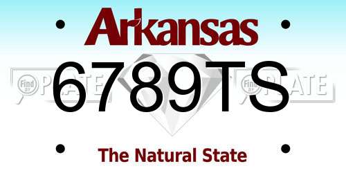 6789TS Arkansas License Plate