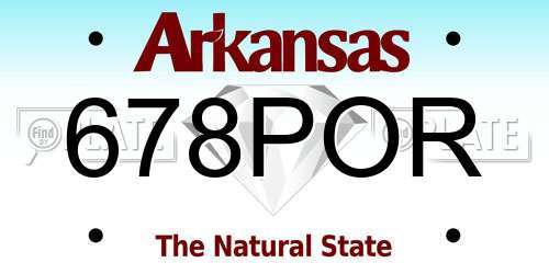 678POR Arkansas License Plate