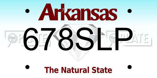 678SLP Arkansas License Plate