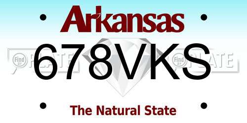 678VKS Arkansas License Plate