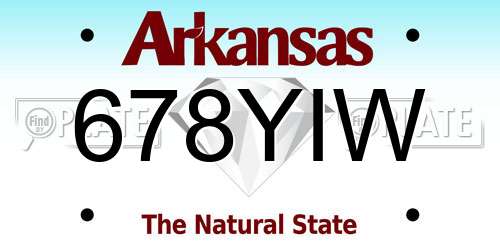 678YIW Arkansas License Plate