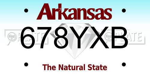678YXB Arkansas License Plate