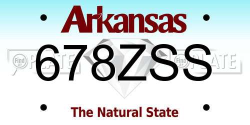 678ZSS Arkansas License Plate