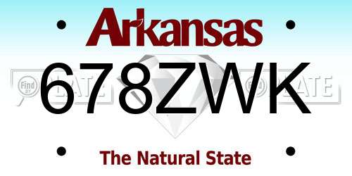 678ZWK Arkansas License Plate