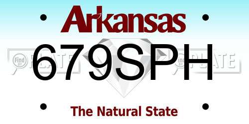679SPH Arkansas License Plate