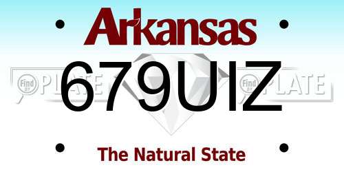 679UIZ Arkansas License Plate