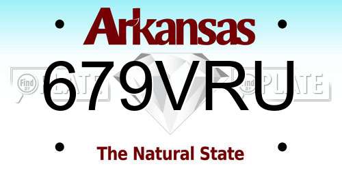 679VRU Arkansas License Plate