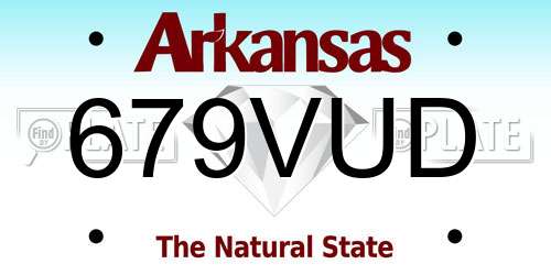 679VUD Arkansas License Plate