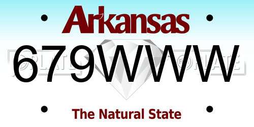 679WWW Arkansas License Plate