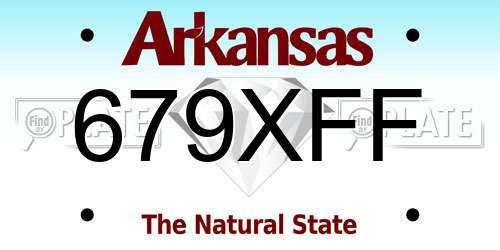 679XFF Arkansas License Plate