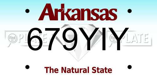 679YIY Arkansas License Plate