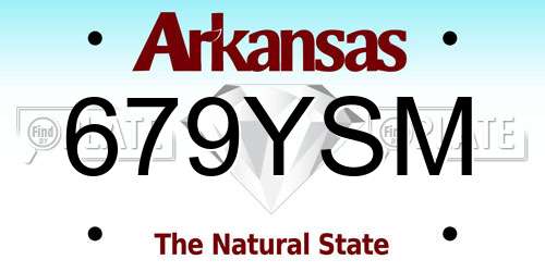 679YSM Arkansas License Plate