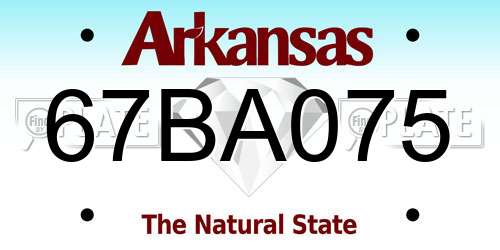 67BA075 Arkansas License Plate