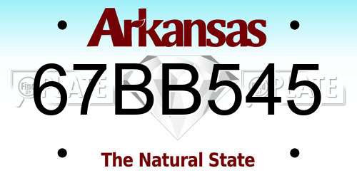 67BB545 Arkansas License Plate