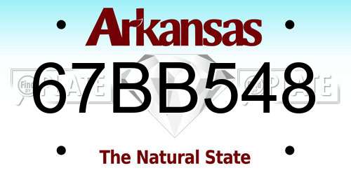 67BB548 Arkansas License Plate