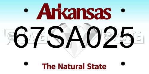 67SA025 Arkansas License Plate