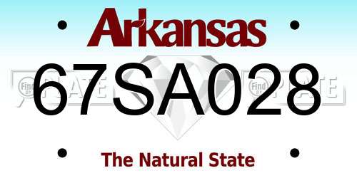 67SA028 Arkansas License Plate