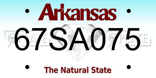 67SA075 Arkansas License Plate