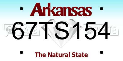 67TS154 Arkansas License Plate