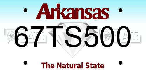 67TS500 Arkansas License Plate