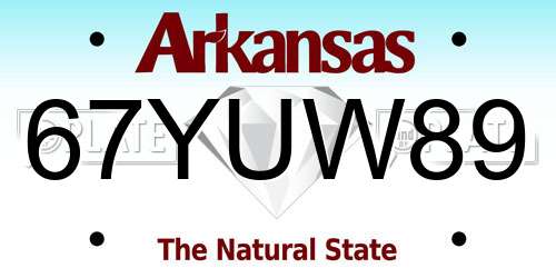 67YUW89 Arkansas License Plate