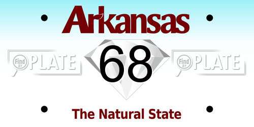 68 Arkansas License Plate