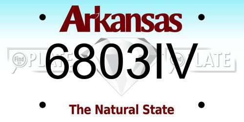 6803IV Arkansas License Plate