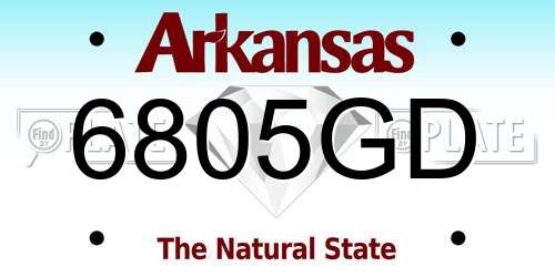 6805GD Arkansas License Plate