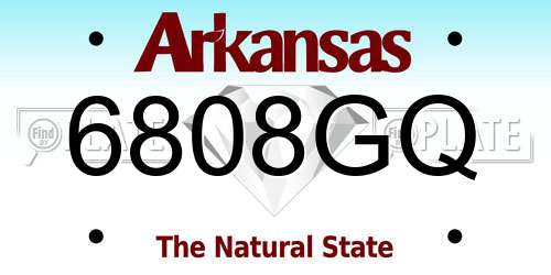 6808GQ Arkansas License Plate