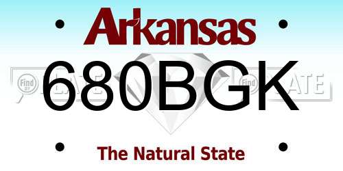 680BGK Arkansas License Plate