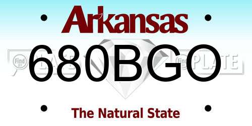 680BGO Arkansas License Plate