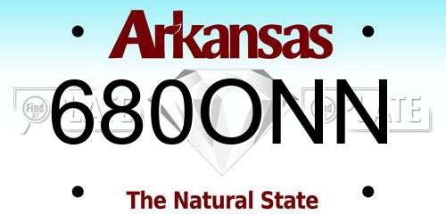 680ONN Arkansas License Plate