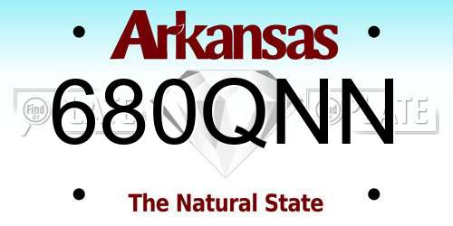 680QNN Arkansas License Plate