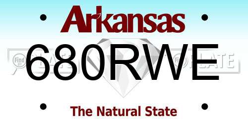 680RWE Arkansas License Plate