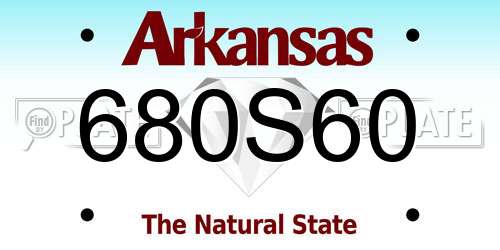 680S60 Arkansas License Plate