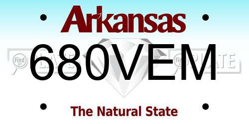 680VEM Arkansas License Plate