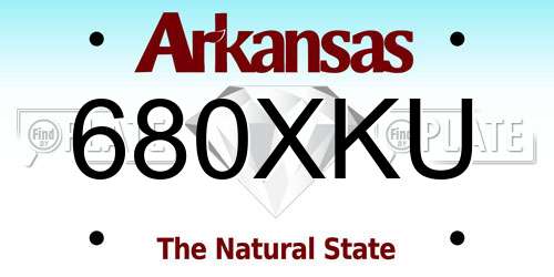 680XKU Arkansas License Plate