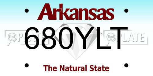 680YLT Arkansas License Plate