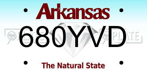 680YVD Arkansas License Plate